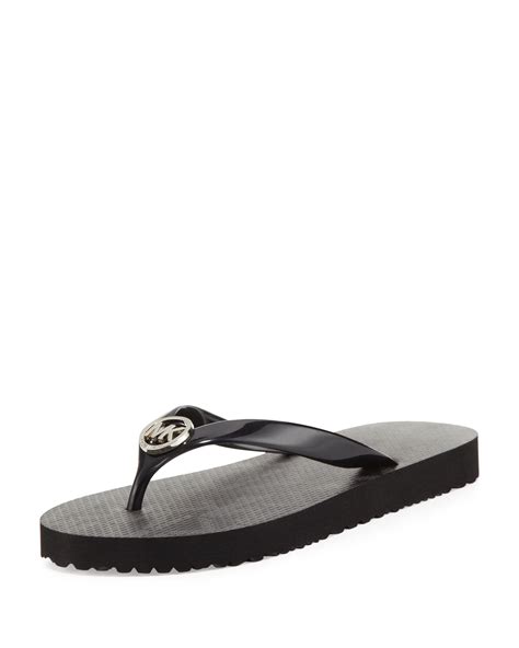 michael kors black flip flops|michael kors flip flops clearance.